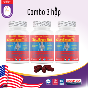 Combo 3 hộp Viên Uống Hỗ Trợ Giảm Đau Do Viêm Khớp Thoái Hóa Khớp Cột Sống HB GLUCOLLAGEN 7 in 1 (Hộp 60 viên)