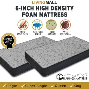 6-inch High Density Foam Mattress - Single / Super Single / Queen / King Sizes