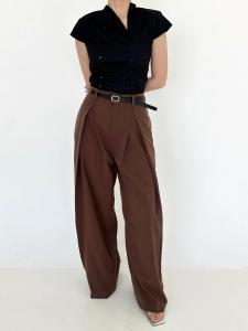 ALOHA Azami 821 l Celana Highwaist Wide Leg Korean Premium Skena Outfit Free Belt