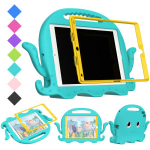 สําหรับ Lenovo Tab M10 FHD Plus (2nd Gen) TB-X606F/TB-X606X 10.3 หรือว่าเด็กแท็บเล็ตน่ารักปลาหมึกโฟมยืนกรณีจับปกสายคล้องไหล่