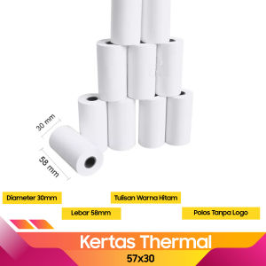 KERTAS THERMAL 58MM ( isi 5 PCS ) 57X30 UNTUK PRINTER BLUETOOTH / MOBILE PRINTER 58MM