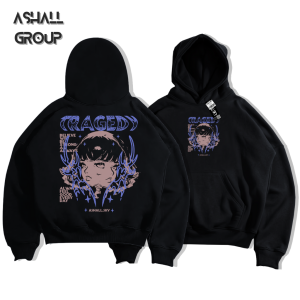 Ashall.sky Hoodie Oversize Boxy Tebal Sablon Motif Sentinel Warna Hitam Terbaru Gsm 28
