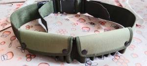 เข็มขัดลูกซองแบบฝาปิด ขนาด24ช่องบรรจุ สีเขียว จำหน่ายเอว 28-50 นิ้ว