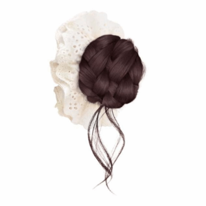 NBANLIKE Scrunchy White Lace Chignon Hair Pieces Claw Clip Synthetic Hair Bun Hair Accessories Hair Extensions Flower Bun Head Wig Women