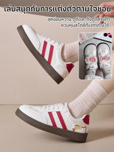 รองเท้าผ้าใบลําลอง รองเท้าสีขาวของผู้หญิง งานปัก การฝึกอบรม รองเท้า