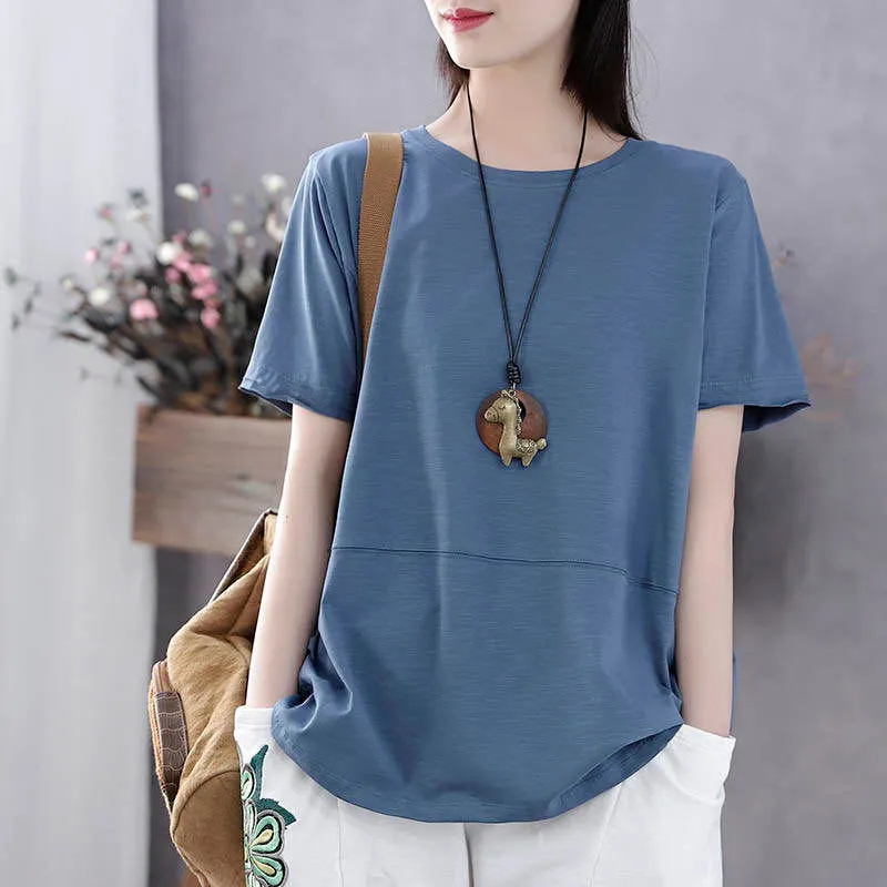 Aki20 Blouse for Women 2023 New Design Korean Style T Shirt for Women Short  Sleeve T-shirt Women Korean Style Summer Plus Size Loose Thin Tops for  Women