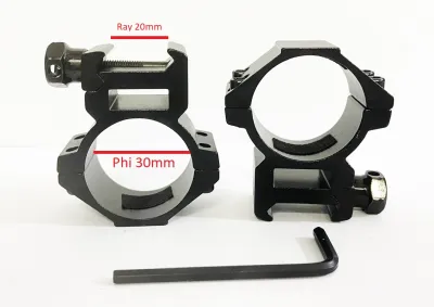 Bộ 2 Cái Chân Kẹp Giữ Đèn Pin Kẹp Phi 30 Chân Kẹp 20 chân ngắn ( Loại 5 Ốc Vít ) + 1 tô vít lục giác ( 2 cái )