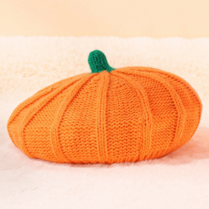 NOBLELYN Pumpkin Shape Pumpkin Beret Thick Warm Parent Child Hat Fashion Acrylic Fiber Knitted Hat Autumn Winter