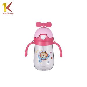 Satu Keluarga Botol Air Minum Anak 350ML Karakter Kepala Kipas C919 Tempat Minum Anak Tutup Clip