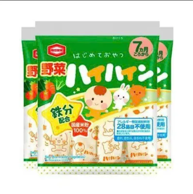 Bánh Gạo Tươi Haihain Nhật Bản Dinh Dưỡng An Toàn Dễ Tan Vị Rau Củ Vị Sữa Cho Bé Từ 7 Tháng 53g - Bibo Mart