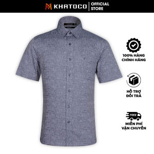 Sơ Mi Tay Ngắn Màu Xám Form Tailor Fit Chống Nhăn Lai Ngang - Áo Nam Khatoco