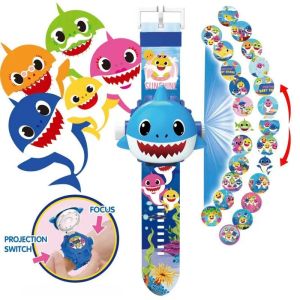 Baby‘s Mommy Kids Digital Projection Watch Toy Led Light Music Glowing Cartoon Adjustable Strap Hadiah Rumah Tangga