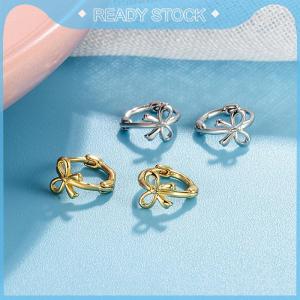 READY STOCK 1Pair Korean Style Simple Bowknot Small Studs Earrings Fashion Exquisite Bow Ear Hoop For Women Ear Jewelry Accessories