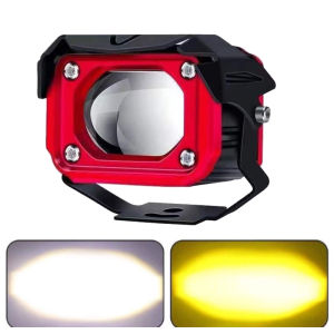 (Dikirim Dari Jakarta) 40W Car LED Front Fog Light / Dual-color Laser Light / Lamput tembak Laser D2 CREE LED TRASNFORMER 2 warna HI LO putih kuning SUPERBRIGHT