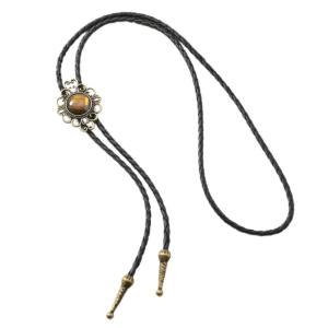Hình học bộ lạc Mặt dây chuyền cho thời trang đường phố hợp kim vàng Bolo Tie với chuỗi bằng da PU thoải mái