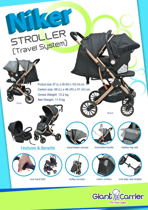 Giant Carrier – Niker Stroller Travel System – One Hand Fold ...