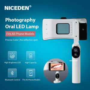 NICEDEN Dental Photography Light Treatment Light Brightness Adjustment Oral Filling Twin Flash Light Mobile Phone With Bluetooth