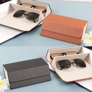 Portable Glasses Storage Box Foldable Glasses Organizer Sunglasses Eyeglasses Storage Containermulti-Slot Travel Glasses