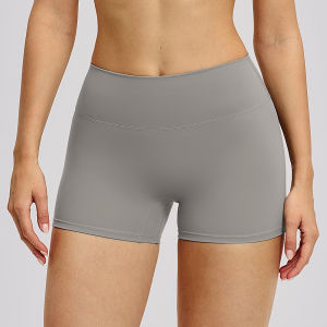 Zechuang European and American style brushed tight yoga shorts for women high-waisted tummy control butt-lifting running sports shorts 8519