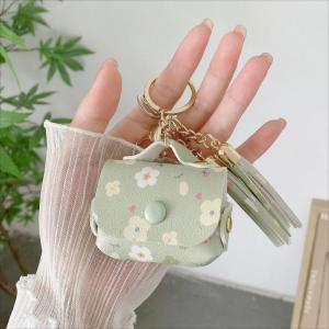 HBESTY Case For Airpods Pro 2 3 Cute Leather Bag Flower Strawberry Heart Charging Box Cover Soft Earphone Case with Tassels Keyring