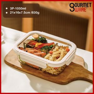 Glass Lunch Box 8 Sizes See Through 4-Clip Airtight Leak Proof Microwave Freezer Oven Safe Meal Prep Bento Box SG