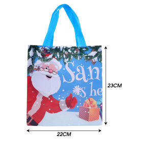 10 cái Túi xách giáng sinh dung tích lớn gấp tiện lợi tái sử dụng món quà giáng sinh túi bao bì Santa Claus không túi đan