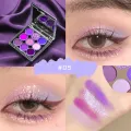 DIKALU 9 Colors Makeup Party Eyeshadow Pallete Shiny Purple Eye Shadow Palette Brown Shimmer Glitter Matte Shades Neon Pigments. 