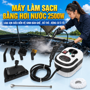 Máy Xịt Hơi Nước Nóng 2500W Vệ Sinh Động Cơ Ô Tô Cửa Kính Bàn Ghế Gỗ Hiệu Quả Cao