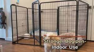 Dog Playpen Indoor & Outdoor FoldableExercise Fence Pen with Door GateDog Kennels for Small/Medium/Puppy DogsRabbits (8 Panels 31 Inch)…