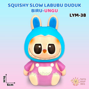 TAIYO Squishy Slow Labubu Duduk Sit Karakter Colorful Squisi Pencet Dekompresi Pinch Squeeze Mainan