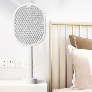 Mainland Raket Nyamuk 2 in 1 Insect Killer Smart Wireless Raket Nyamuk Otomatis USB Charging Mosquito Swatter Raket Nyamuk Standing Berdiri Perangkap Pembasmi Nyamuk Serangga Canggih HEG202