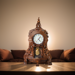 Đồng Hồ Gỗ MUN Đuôi Công Phong Cách Trang Trí Cổ Điển Bảo Hành 2 Năm