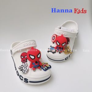[TẶNG 12 STICKER] - Dép Cross cho bé HannaKids Sục Cros Baya cho bé trai bé gái trẻ em giày xục Croc Clog Kid xuất khẩu màu Trắng Xanh có Sticker Vip