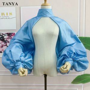 Orange Gold Fashion Jacket Puffy Sleeves Cloak Short Bolero Shawl High Neck With Buttons Bridal Accessories2026