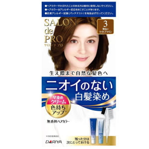 Dariya Salon De Pro Hair Color Cream 80g Set (40g+40g) Fragrance Free Gray Hair Coverage Hair Dye Kit Japanese Hair Coloring Treatment Made in Japan
