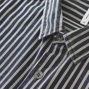≮1005≯100% Cotton Spring Autumn Anti-pilling Man Casual Shirt Stripes Turn Down Collar Male Long Sleeve Single Breasted Men Shirts