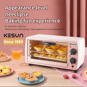 Kesun/TO-128  9 L pink New Oven  Cake/Bread Double Layer Design Knob Control Automatic Baking Machine Home Edition Small Multifunctional