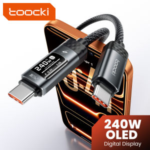 Toocki - Cáp USB C X111 240W sạc nhanh màn hình kỹ thuật số OLED PD3.1 loại C đến loại C cho Macbook iPhone 17 Samsung S252026