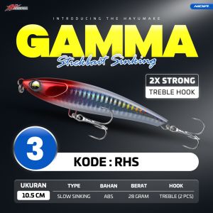 Minnow Stickbait Casting Hayumake GAMMA Sinking Lure Pencil Bait 105mm 28Gram