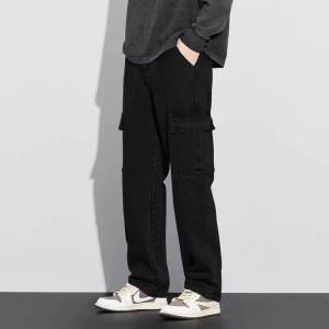 Jeans for men cargo baggy straight denim pants for men casual cargo korean style