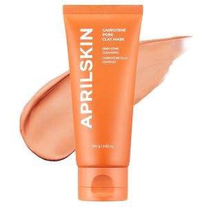 APRILSKIN Carrotene IPMP 3-Min Quick Dry Pore Caring Clay Mask Kaolin & Zinc PCA Reduces Pores & Sebum Cooling Effect Vegan Gentle Exfoliation Korean Skin Care 100g 3.52 oz.