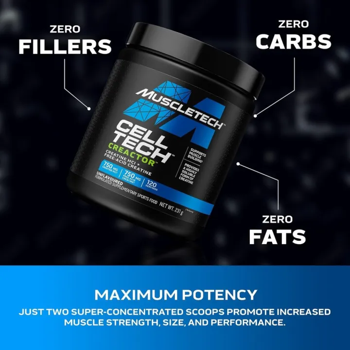 MuscleTech%20Cell-Tech%20Creactor%20Creatine%20HCl%20Powder,%20Post%20Workout%20Muscle%20Builder%20for%20Men%20&%20Women,%20Creatine%20Hydrochloride%20+%20Free-Acid,%20Unflavored%20(120%20servings),%208.47%20oz%20-%20Image%202