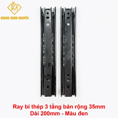 Cặp Ray Bi Thép Trượt 3 Tầng Đa Kích Cỡ 20cm/25cm/30cm/35cm/40cm