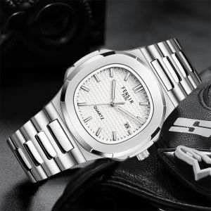 【 In Stock 】Hot Selling Nautilus Steel Band Watch Calendar Luminous Mens Quartz Watch High-end Casual Business Watch Jam Tangan Nautilus Steel Band钢带手表