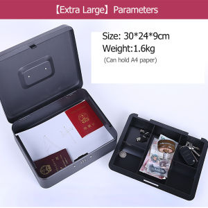 Cash Box with Lock and Money Tray Money Box Portable Safe Box Removable Coin Saving Organizer