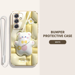 VRQR For SAMSUNG Galaxy A35 5G A55 5G A13 5G A04s A05s A14 4G A14 5G A24 4G A25 5G A34 5G A54 5G M14 5G M52 5G 6DEdge Plating 3D Cute Animal and Plant Patterns Phone Case New Protection design (Free Lanyard)