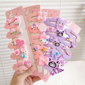 Kawaii Anime Sanrio Hello Kitty Hair Clip Cute Kuromi My Melody Cinnamoroll Cartoon Bangs Edge Hairpins Fashion Hair Accessories Gift for Kids