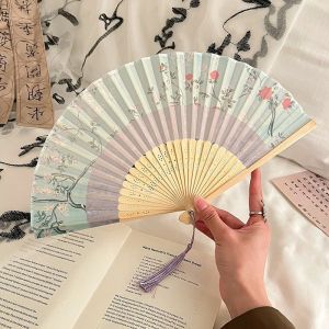Chinese Style Folding Small Fan for Women Portable Ancient Style Dance Fan Summer New Chinese Style Bamboo Fan