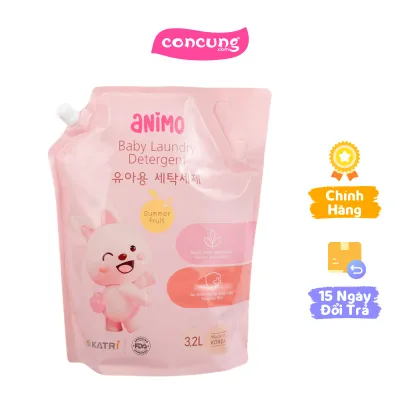 Nước giặt cho bé Animo hương trái cây mùa hè túi refill 32L