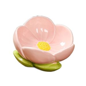 MMLUCK Decorative Tulip Flowers Storage Tray Handmade Multi-purpose Flowers Shape Trinket Dish Creative Smooth Ceramic Keys Storage Box Rings